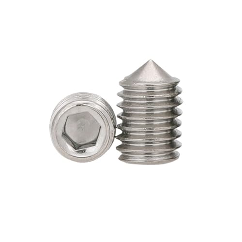 Kegelspitz-Stellschrauben, viele Sechskant-Innensechskant-Stellschrauben, Kegelspitz-Madenschraube M2,5 M3 M4 M5 M6 M8 M10 M12, Edelstahl 304(50mmx10pcs) von OTENG