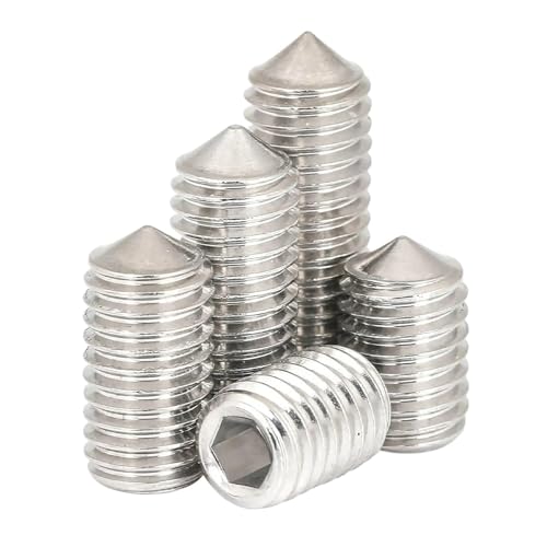 Kegelspitzen-Stellschrauben, M3 M4 M5 M6 M8 M10 M12 M16 304 Edelstahl Sechskant Innensechskant Kegelspitzen-Stellschraube Konische Endschraube(M12x25mm(3PCS) M12x35mm(2PCS)) von OTENG