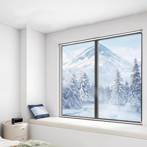Magnetisches Fenster-Isolierset – Hochleistungs-Fenster-Isolierfolie mit Vollrahmen-Magnetstreifen-Fensterabdeckungen, um Kälte draußen zu halten und im Winter warm(70x80cm) von OTENG