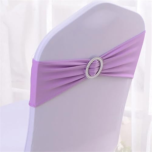 OTENG Stuhlschärpen für Hochzeitsveranstaltungen, Stuhlschärpen, 10 Stück/50 Stück, Stretch-Spandex-Stuhlknotenschleifen, Hotelparty-Hochzeitsdekoration, elastisches Stuhlschärpenband(Lilac,10 pcs) von OTENG