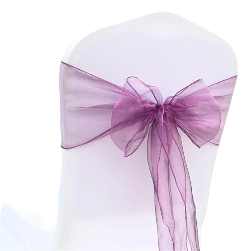 Stuhlschärpen für Hochzeitsveranstaltungen, Stuhlschärpen, 50 Stück Organza-Stuhlschärpen, Hochzeitsstuhl-Dekorationsbänder, Krawattenschleifen für die Abdeckung von Banketten, Hochzeitsfeiern(Purple) Stuhlschärpen für Hochzeitsveranstaltungen, Stuhlschärpen, 50 Stück Organza-Stuhlschärpen, Hochzeitsstuhl-Dekorationsbänder, Krawattenschleifen für die Abdeckung von Banketten, Hochzeitsfeiern(Purple) von OTENG