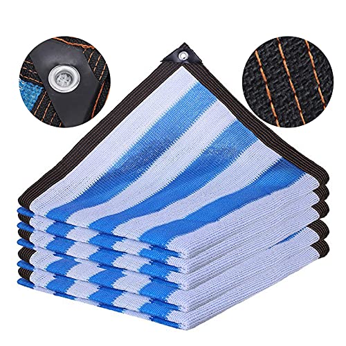 Tuch Uv-BestäNdiges Schattennetz Mit öSen 75% Schattiernetz,Weiß Und Blau Gestreift Hochleistungs-Schattierungsnetz,FüR Garten Blumen GewäChshäUser Oder Kfz-StellpläTze 2mx4m/6.6ftx13.1ft von OTIGA