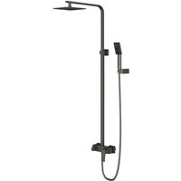 Omnires Parma - Duschset mit Armatur, 20x20 cm, 3 Strahlarten, Graphit PM7444GR von OTITEC