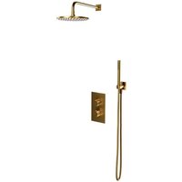 Otitec - omnires Contour - Duschset mit Unterputz-Thermostat, mit Einbaukörper, Durchmesser 25 cm, Gold gebürstet SYSCT11GLB von OTITEC