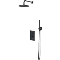 Otitec - omnires Contour - Duschset mit Unterputz-Thermostat, mit Einbaukörper, Durchmesser 25 cm, anthrazit gebürstet SYSCT11AT von OTITEC
