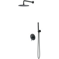 Otitec - omnires y - Duschset mit Unterputzarmatur, mit Einbaukörper, Durchmesser 25 cm, Graphit SYSY35GR von OTITEC