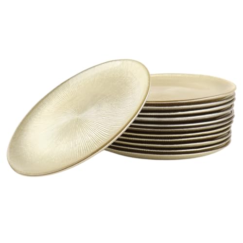 OTIX Frühstücksteller - Teller Set - 12 - Personen - Gold - Glitzer - Dessertteller - 21cm - Glas - AUREA von OTIX