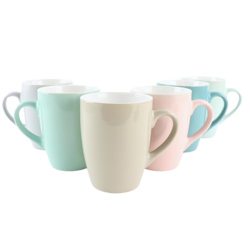 OTIX Kaffeetassen Kaffeetasse 6 teilig verschiedene Pastellfarben 300ml Steingut von OTIX