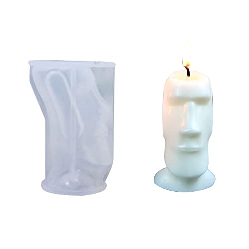 1 x Kerzen-Silikonformen für die Kerzenherstellung, abstrakte Personengesichtskerzenform, 3D, Form für Aromatherapie, Kerzenherstellung, DIY-Kerzenputz, Seife, Bastelwerkzeug von OTKARXUS
