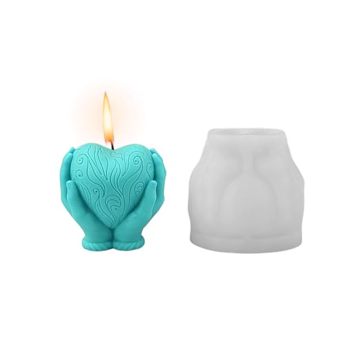 Baum des Lebens Kerzenformen, 3D-Silikon-Kerzenformen zur Kerzenherstellung, Harzgussform für DIY Fondant Schokolade Kuchen Dekor (Herz-Handform) von OTKARXUS