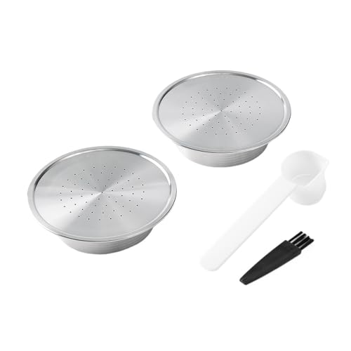 Kaffeekapsel Kompatibel For Senseo HD7801 Kaffeemaschine Crema Nachfüllbare Filterkapsel Edelstahl Kaffeezubehör(2Capsules) von OTKSMDYY