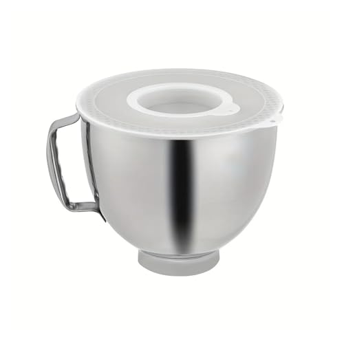 OTKSMDYY 5-Quart-Mixerschüssel Aus Edelstahl Mit Deckel – Kompatibel Mit KitchenAid-Mixern Mit 4,5 Und 5 Quart, Langlebig Und Leicht Zu Reinigen von OTKSMDYY