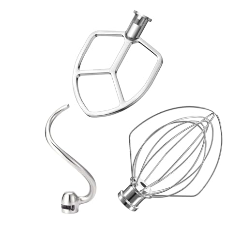 Schneebesen Kompatibel Mit KitchenAid-Mixerzubehör. Rührbesen Aus Edelstahl, Knethaken Passend for KitchenAid-Mixer KP26, KL26, KB26, KSM55 von OTKSMDYY