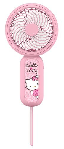 OTL Technologies Hello Kitty, tragbarer Handventilator, mit wiederaufladbarem Akku, Rosa und Gold von OTL Technologies