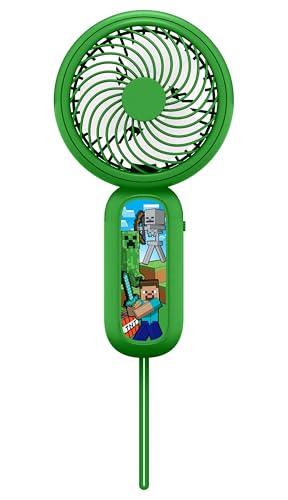 OTL Technologies Minecraft Mini-Handventilator mit wiederaufladbarem Akku, Grün von OTL Technologies