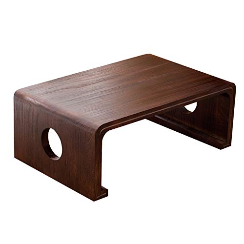 Couchtisch Rustikal Quadrat Zen Couchtisch-Bett-Tablett-Tisch, Laptop-Schreibtisch for Bett, Bettfach, dauerhafter Holzboden-Tisch-Endtisch, 23.6 "× 15,7" × 11.8 " Wohnzimmertisch(Color:Dark brown,Siz von OTNQFUXI