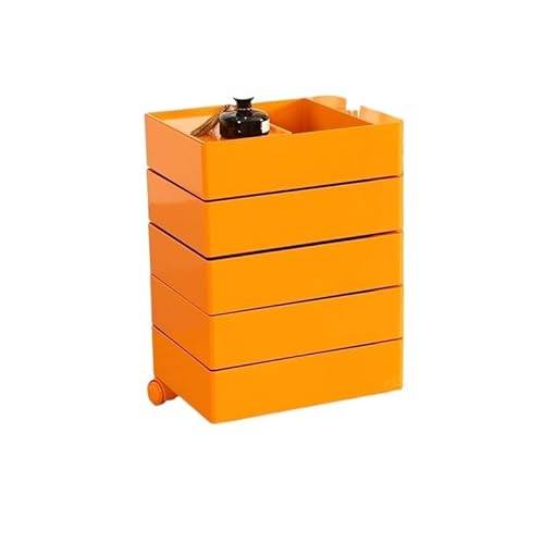 OTNQFUXI Couchtisch 360 drehbarer Aufbewahrungsschrank, moderner, minimalistischer Büro-Mehrschicht-Aktenschrank mit herausnehmbarem Aufbewahrungsschrank, Nachttisch Wohnzimmertisch(Color:Orange) von OTNQFUXI