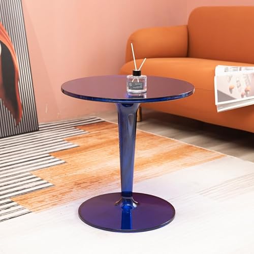 OTNQFUXI Couchtisch Acryl-Kantentisch, nordischer einfacher transparenter Teetisch, Balkon, Kleiner runder Tisch, kreativer Ecktisch, moderner Kleiner Couchtisch Wohnzimmertisch(Color:Blue Overall) von OTNQFUXI