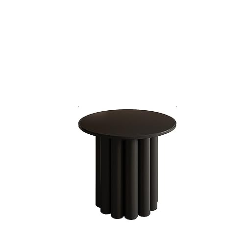 OTNQFUXI Couchtisch Ruhiger runder Teetisch aus massivem Holz, kreative Persönlichkeit, Leichter Luxus, moderner, einfacher Wohnzimmer-Teetisch Wohnzimmertisch(Color:Black Side a Few) von OTNQFUXI