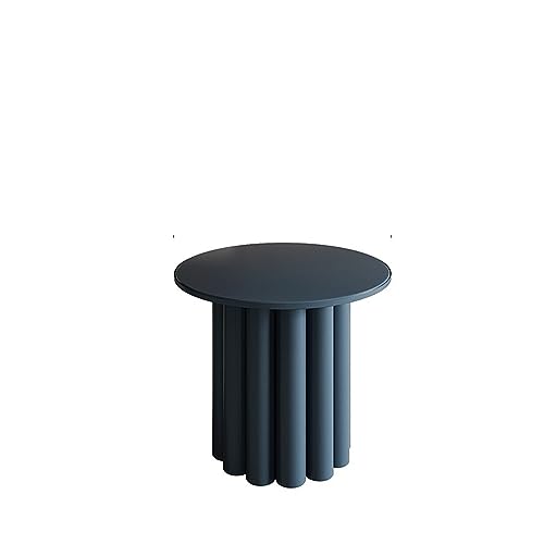 OTNQFUXI Couchtisch Ruhiger runder Teetisch aus massivem Holz, kreative Persönlichkeit, Leichter Luxus, moderner, einfacher Wohnzimmer-Teetisch Wohnzimmertisch(Color:Dark Blue Edge a Few) von OTNQFUXI