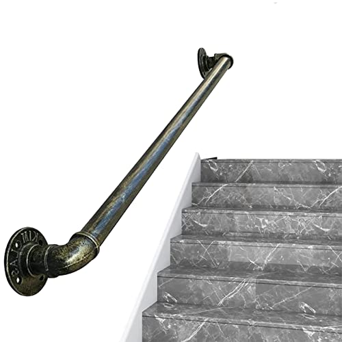 OTOEKO Treppenhandläufe Geländer für Außentreppen oder Innentreppen, Wandgeländer-Fußschienenstütze, Vintage-Bronze-Geländerschienen-Stützsatz, 30-600 cm (Size : 2.1m) von OTOEKO