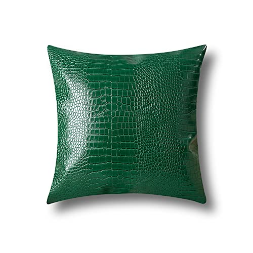 OTOSTAR Krokodilmuster PU-Leder Kissenbezug Dekorativen Wasserdicht Kissenhülle Moderne Minimalist Kissen Fall für Sofa Schlafzimmer Balkon Garten 45x45cm (Grün) von Artscope