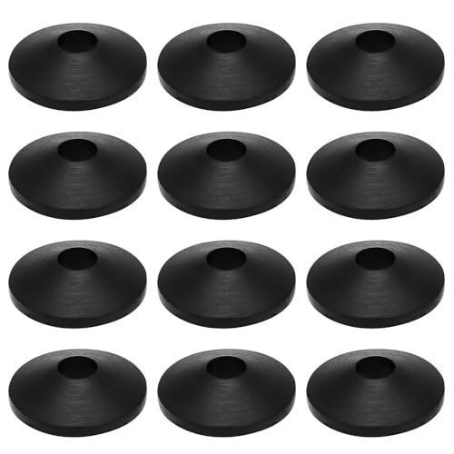 12 Stück Toilettensitz feste Dichtungen Toilettensitz Gummischeiben Toilettensitz Gummibeschlag Schwarze Halterung Konische Gummidichtung Rutschfeste Toilettensitz Dichtung von OTOTEC