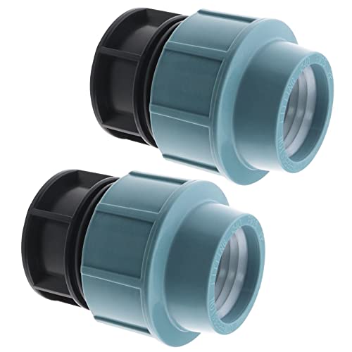 2 Stk. PE-Wasserrohr Stopfen Endkompressionsverschraubung PE-Rohr-Kompressionsmuffe Wasserrohr-Endstopfen Zubehör für Bewässerungssysteme 40mm von OTOTEC