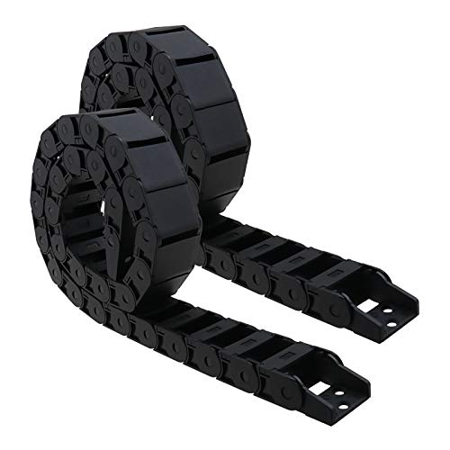2 Stück 18 x 37 mm Nylon-Zugketten halbgeschlossene Kabelträger Abschleppleine 1 m Länge flexibel verschachtelt für CNC-Maschinen, 3D-Drucker-Zubehör von OTOTEC