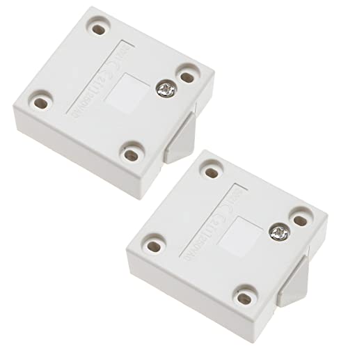 2 Stück Schrank-Lichtschalter, normalerweise geschlossener Kleiderschrank, Touch-Schalter, Push-to-Break-Tür-Lichtschalter für Kleiderschrank, Schrank, Schiebetür, 2 A 250 V, Weiß von OTOTEC