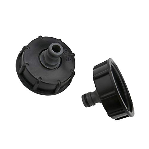 2 Stücke IBC 60mm Wasserschlauch Kappen-anschluss S60x6 bis 4 Wasserleitungshahn Kappen Gelenk 1/2 "Grobfaden Tankabdeckung von OTOTEC