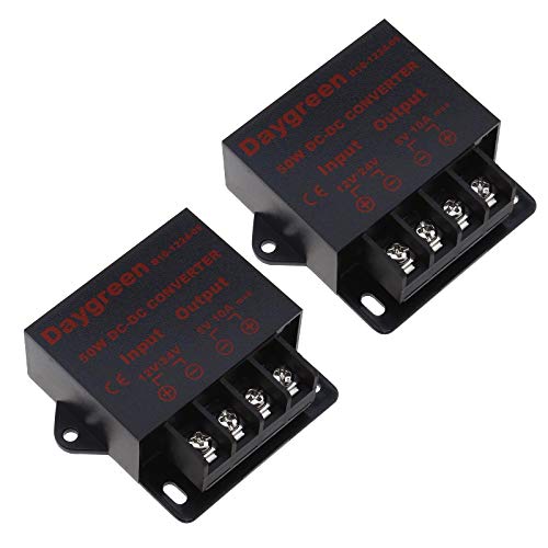 OTOTEC 2 x DC Spannungsregler Buck Converter 12V/24V auf 5V DC 10A 50W Reduziermodul Umwandlungsmodule für Automobil-LED-Displays von OTOTEC