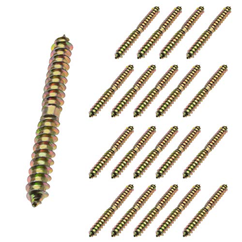 20 Stück M8x80mm Doppelend Schrauben Selbstschneidende Gewindeschrauben Holzschrauben zur Möbelbefestigung Dübel von OTOTEC