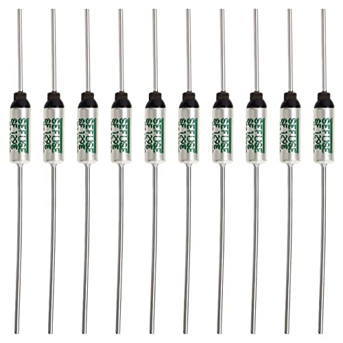 20 Stück SF129E Thermosicherungen 250V 10A 133 °C Nennbetriebstemperatur für Transformatoren, Elektromotoren, Elektrische Lüfter, Haartrockner von OTOTEC