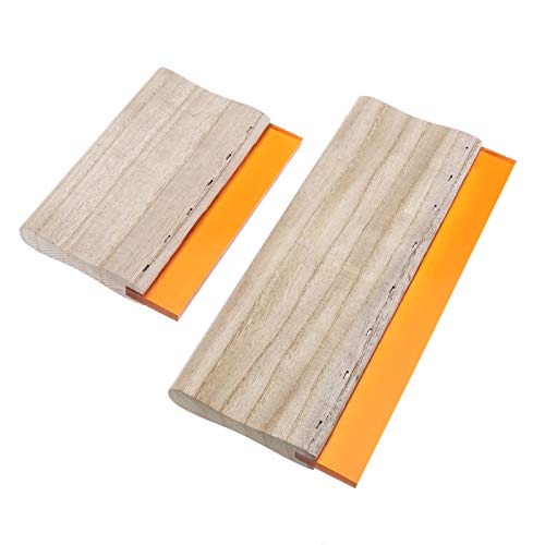2pcs Siebdruckrakel Holz Pinsel Kit 2 Größe 24 cm und 15 cm Handdruck Wasser Tintenschaber von OTOTEC
