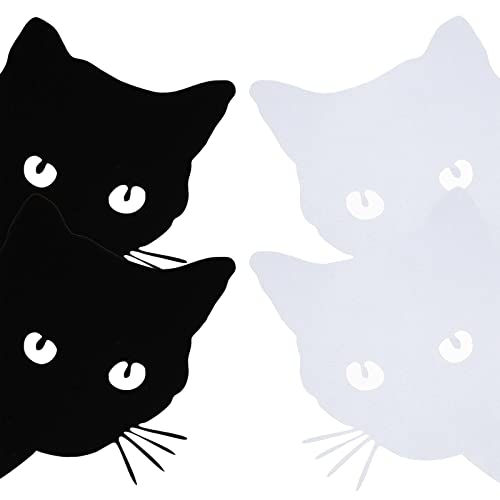 4 Stück Katze Form Autoaufkleber Kartoon Kätzchen Aufkleber Lustige Kreative Dekoration Zubehör für Fahrzeug Fenster Auto Türen von OTOTEC