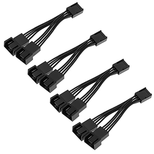 4PCS 1 to 2 Way 4 Pin PWM Fan Splitter Cable 12V Computer PC Case Fan Converter Cable 5cm Cable Length Computer Accessories Black von OTOTEC