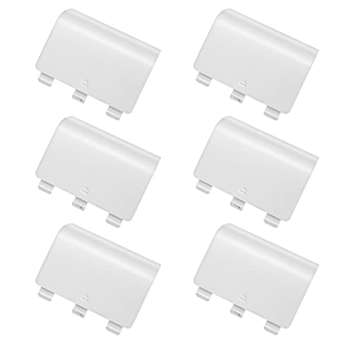 6 Stück Ersatz-Batterie-Türabdeckungen Schutzhüllen Batterie-Rückschalenabdeckung kompatibel mit Xbox Series X S Konsole Weiß Kunststoff Konsole Zubehör von OTOTEC