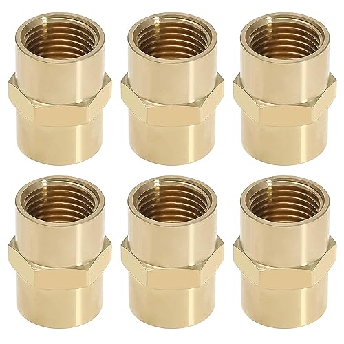 OTOTEC Messingrohrverschraubung BSP 1/4 Zoll Innengewinde auf 1/4 Zoll Innengewinde, gerader Sechskantnippel, Schnellkupplung, Adapter, Anschluss für Luft/Wasser/Öl/Kraftstoffleitung, 6 Stück OTOTEC Messingrohrverschraubung BSP 1/4 Zoll Innengewinde auf 1/4 Zoll Innengewinde, gerader Sechskantnippel, Schnellkupplung, Adapter, Anschluss für Luft/Wasser/Öl/Kraftstoffleitung, 6 Stück von OTOTEC