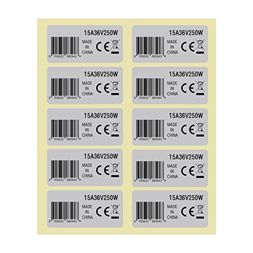 OTOTEC 10pcs Mid Drive Motor Aufkleber 15A 36V 250W Silber Vinyl Wasserdicht Kompatibel mit BAFANG BBS02B BBS01 Elektrofahrradmotor von OTOTEC