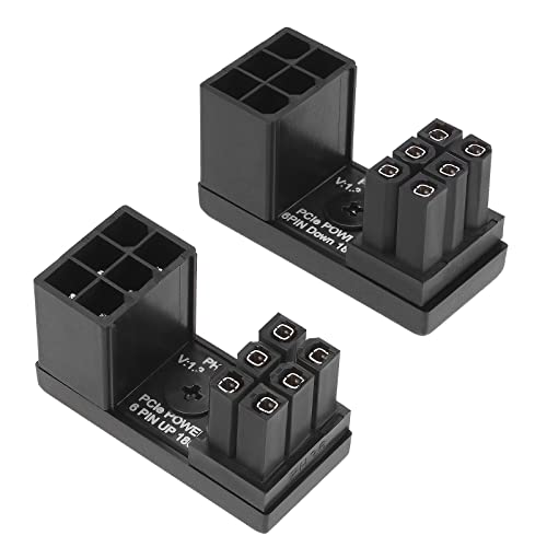 OTOTEC 2 STÜCKE GPU PCIe 6 Pin Buchse auf 6 Pin Stecker 180 Grad Winkeladapter Netzteilanschluss für Desktop-Grafikkarten von OTOTEC