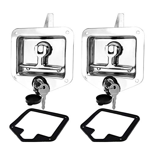 OTOTEC 2 Satz T Griff Cam Latch Verschluss mit Befestigungslöchern Schloss Staubschutz Kit 304 Edelstahl Klapp RV Camper Truck Trailer Werkzeugkasten von OTOTEC