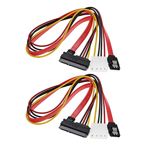 OTOTEC 2 x SATA-Datenkabel, 2-in-1-Kabel, 22-polig, SATA-Stecker auf Buchse, Daten- und Stromkabel, Zubehör für Festplatte, Motherboard, PC, Gehäuse, Modding von OTOTEC