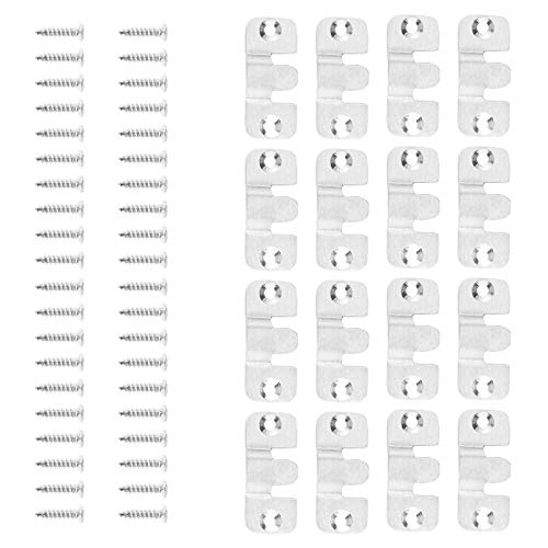 OTOTEC 20 Stück bündige Halterungen 43 x 19 mm/53 x 30 mm Metall Wandhalterung Clip Haken für Bilderrahmen Aufhänger, S von OTOTEC