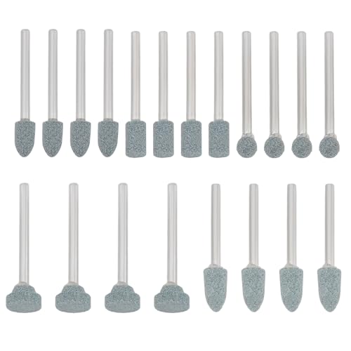 OTOTEC 20er-Pack 1/8 Zoll Schleifwerkzeuge Rotationsschleifkopf-Set mit Schleifmittelmontage für Stein Glas Metall Edelsteine Keramik Polieren Und Schleifen Grün von OTOTEC