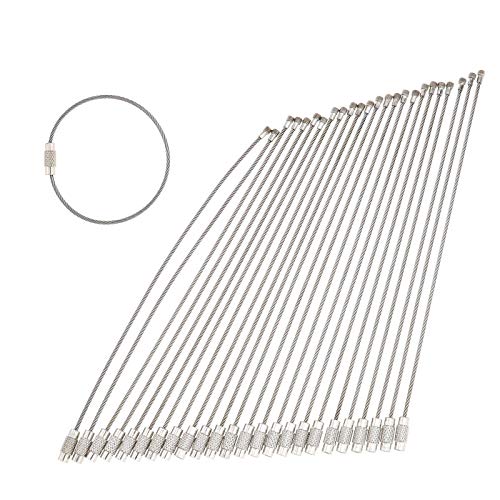 OTOTEC 24 silberne Draht-Schlüsselhalter, Flugzeuggepäck-Ring, Draht-Schlüsselkette, Kabelverschraubung, Edelstahl, 160 mm Länge OTOTEC 24 silberne Draht-Schlüsselhalter, Flugzeuggepäck-Ring, Draht-Schlüsselkette, Kabelverschraubung, Edelstahl, 160 mm Länge von OTOTEC