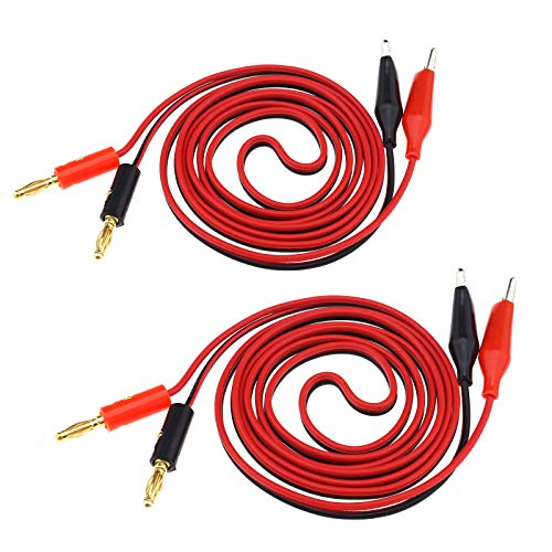 OTOTEC 2X Prüfkabel Krokodilklemme 4mm Bananenstecker Kabel für Multimeter Prüfgerät 1,5 m von OTOTEC