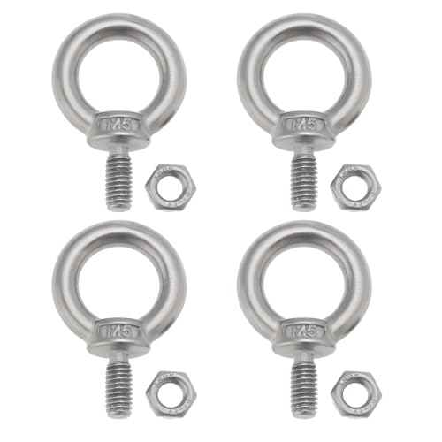 OTOTEC 4 Sätze M5 Hebeösenschrauben mit M5 Kontermuttern Ösenschraube aus Edelstahl 304 für Mechanische Geräte Strom Schiffstransport OTOTEC 4 Sätze M5 Hebeösenschrauben mit M5 Kontermuttern Ösenschraube aus Edelstahl 304 für Mechanische Geräte Strom Schiffstransport von OTOTEC