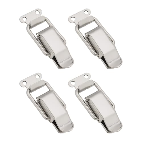 OTOTEC 4 Stück Spannverschluss Schrank-Federriegel Haspe aus Edelstahl 304 für Luftfahrtboxen Verpackungsboxen Takeaway-Boxen 60 X 22 X 13 Mm Silber von OTOTEC