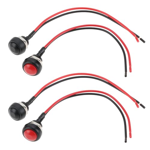 OTOTEC 4 Stücke 12mm 1/2 "Montage Loch Mini Runde Wasserdicht Momentary Push Button Switch ON OFF PBS-33B 3A/125V AC 2 Pin von OTOTEC
